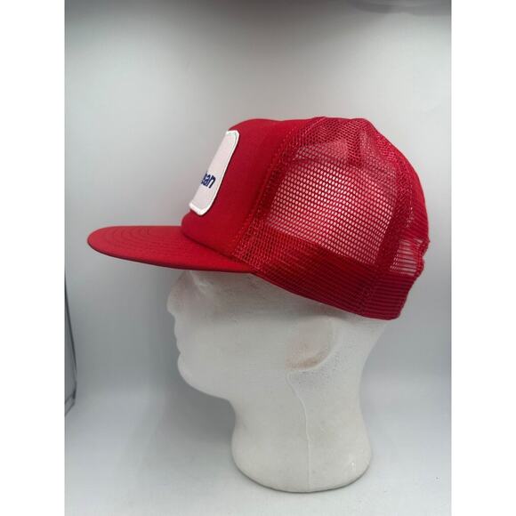 Vtg EnClean Trucker Hat Patch Environmental Cleaning Red Mesh Foam Snapback - Picture 6 of 9